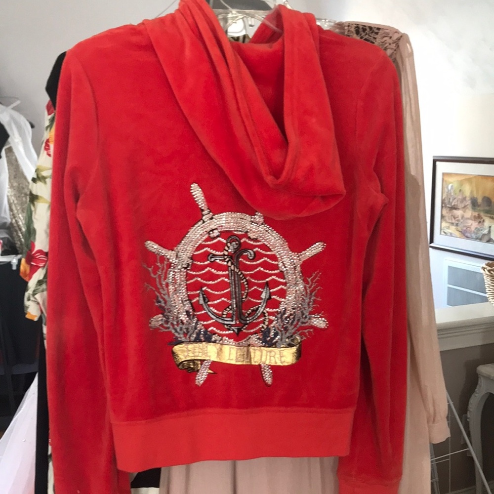 Nautical juicy couture velour hoodie. EUC